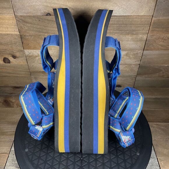 Teva Women’s Size 11 Platform Universal Black Blue Unicorn Sandals Strappy - Picture 8 of 10